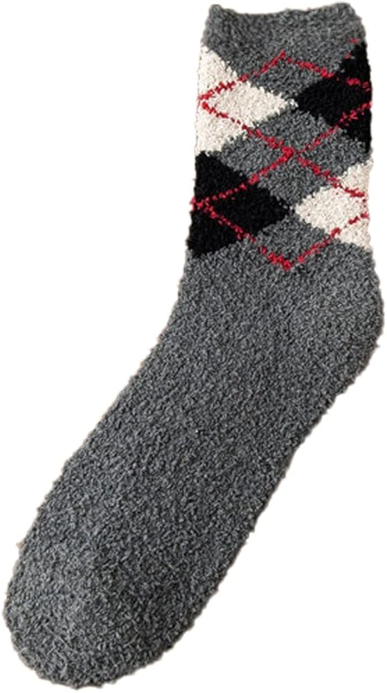 Mens Fuzzy Slipper Socks Fluffy Cozy Funny Novelty Crew Socks for Women Men Sleeping Socks for Women