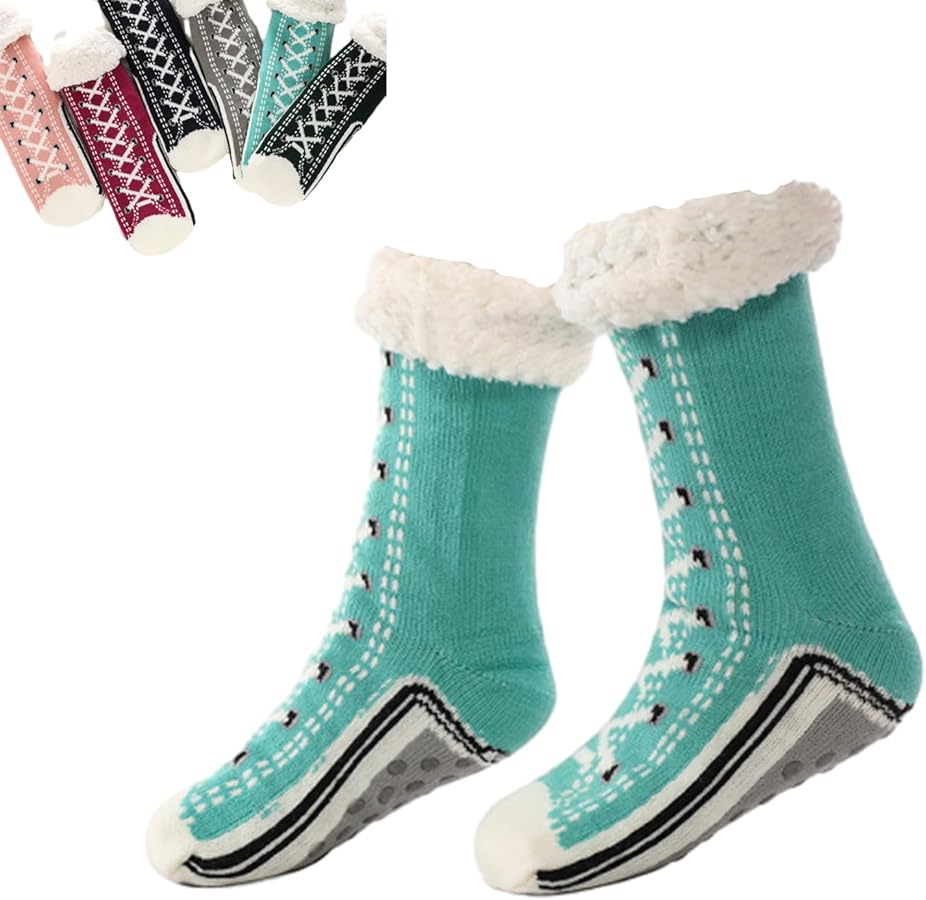Briskrhythm Socks, Ultra-Thick Cashmere Slipper Home Socks, Cashmere Slipper Socks for Women, Floor Socks, Cold-Resistant Socks