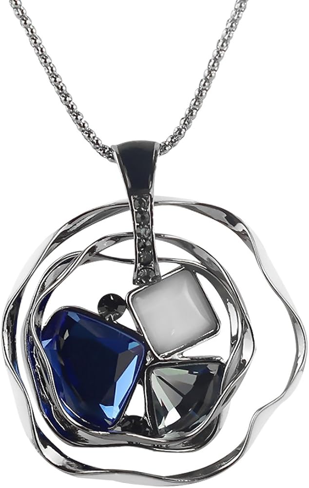 Long Chain Necklace for Elegant Women Pendant Necklace with Created Crystals | Necklaces for Women | Birthday Gifts for Women | Women Jewelry | Necklaces for Girlfriend | Women's Necklace