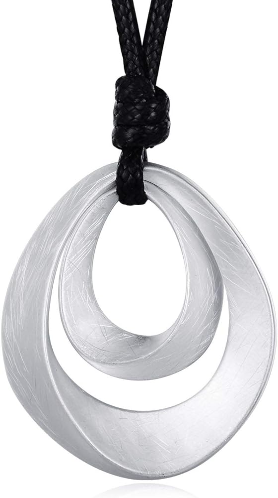 HONGYE Waterdrop Brushed Pendant Necklace for Women