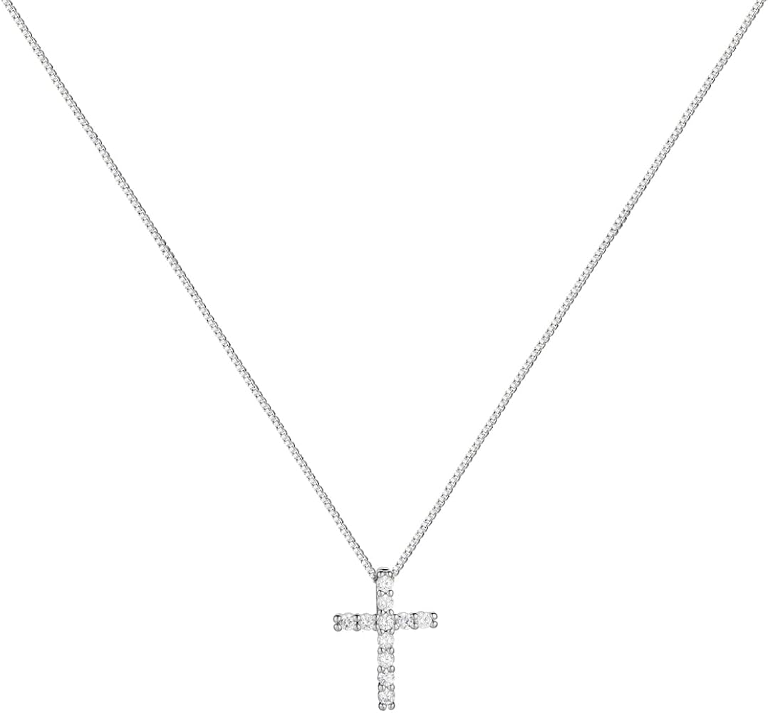 Small Cross Necklaces for Women Simulated Diamond Cross Pendant Dainty Cross Necklace Cubic Zirconia Cross Necklace for Women