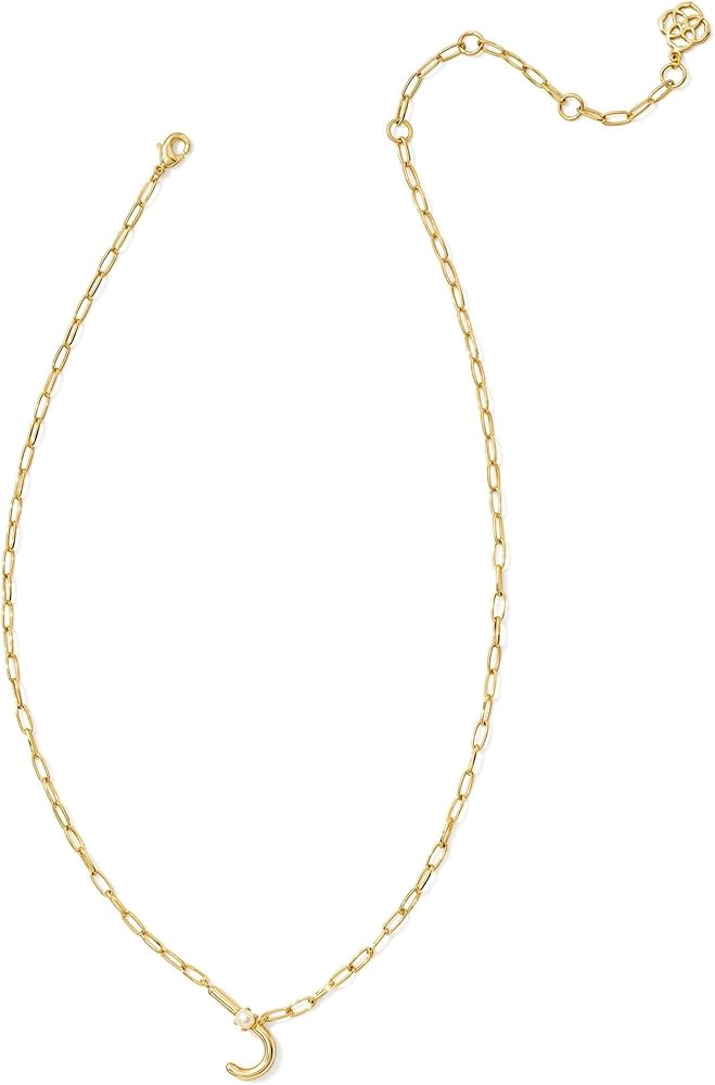 Kendra Scott Womens Pearl Letter J Short Pendant Necklace Gold White Pearl One Size