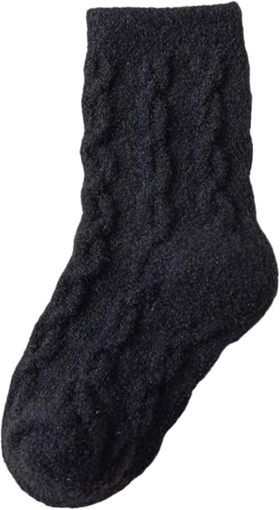 Fuzzy Socks for Women Plush Fall Winter Warm Solid Knit Thick Thermal Crew Socks Home Sleep Stretch Comfort Socks