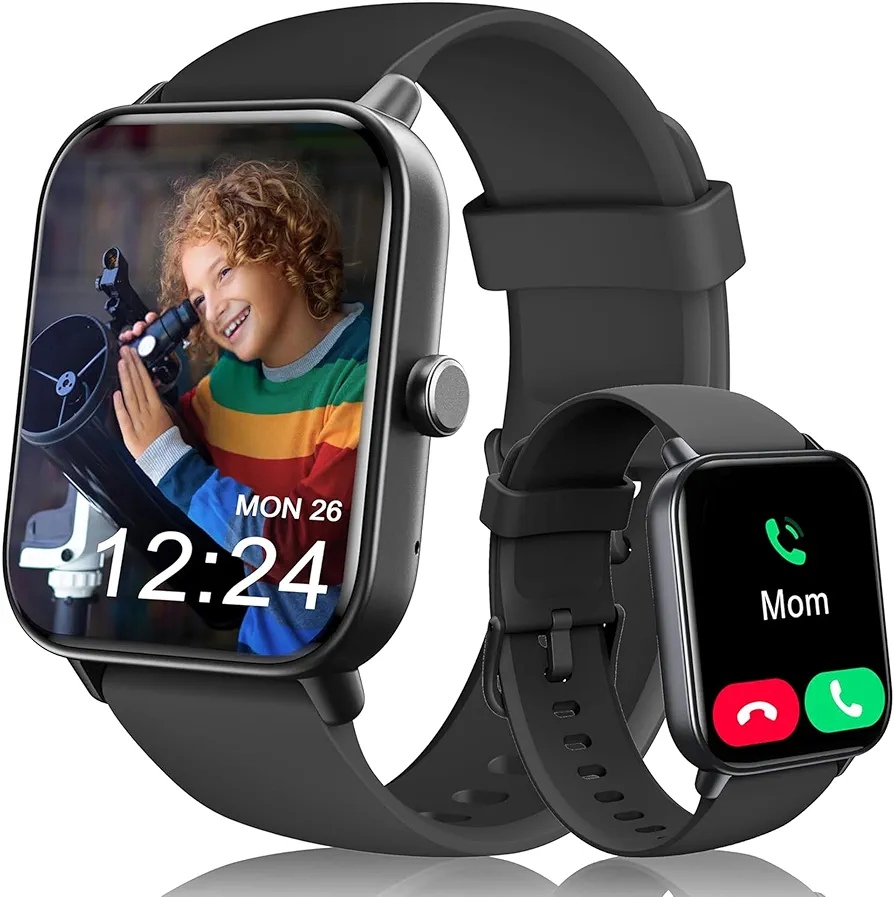 KALINCO Kids Smart Watch for Boys Girls Teens, IP68 Waterproof Swimming Smartwatch, 1.8'' Fitness Activity Tracker Watch with 100 Sports Modes, Make Call/Answer, Heart Rate, Sleep Monitor, Alarm